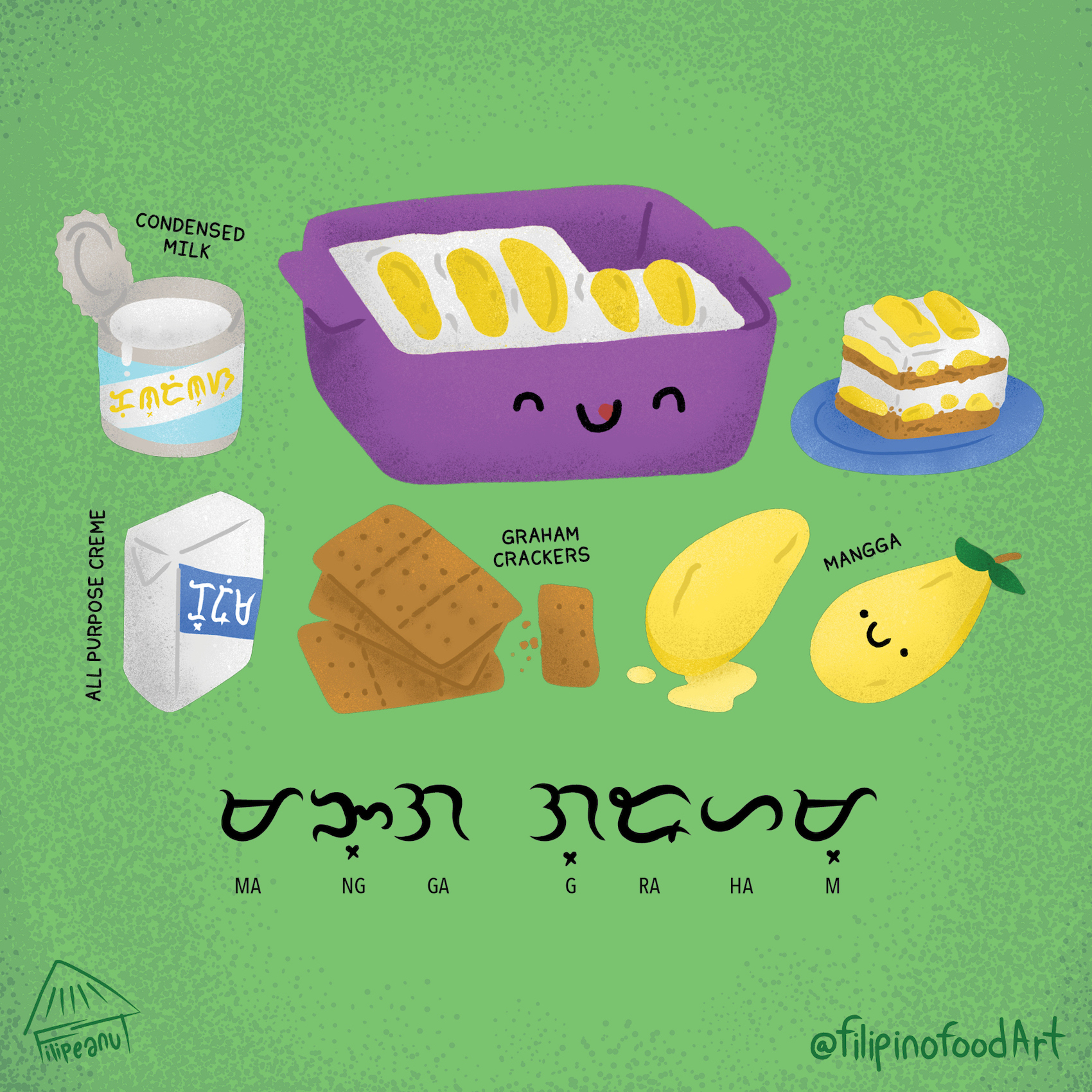 Mango graham or Mango float - Filipino Food Art 